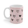 Plaid and Hearts Pink Mug