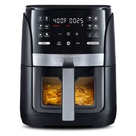 6-Qt Digital Window Air Fryer with 12 Presets & Guided Cooking Black