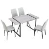 5-piece Dining Table Chairs Set, Rectangular Dining Room Table Set for 4, Modern Dining Table and faux leather Chairs for Kitchen Dining Room, Small S