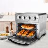 24QT Convection Air Fryer Countertop Oven; Roast; Bake; Broil; Reheat; Fry Oil-Free; Stainless Steel; Silver