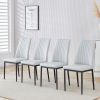 5-piece Dining Table Chairs Set, Rectangular Dining Room Table Set for 4, Modern Dining Table and faux leather Chairs for Kitchen Dining Room, Small S