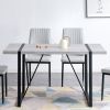 5-piece Dining Table Chairs Set, Rectangular Dining Room Table Set for 4, Modern Dining Table and faux leather Chairs for Kitchen Dining Room, Small S