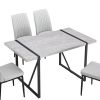 5-piece Dining Table Chairs Set, Rectangular Dining Room Table Set for 4, Modern Dining Table and faux leather Chairs for Kitchen Dining Room, Small S