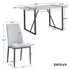 5-piece Dining Table Chairs Set, Rectangular Dining Room Table Set for 4, Modern Dining Table and faux leather Chairs for Kitchen Dining Room, Small S