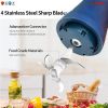5 Core Food Processor 300W Motor, Electric Chopper Heavy Duty Meat Grinder 12 Cup 4 Titanium Blades, 2L Stainless Steel Bowl With 2 Speed for Vegetabl