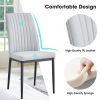 5-piece Dining Table Chairs Set, Rectangular Dining Room Table Set for 4, Modern Dining Table and faux leather Chairs for Kitchen Dining Room, Small S