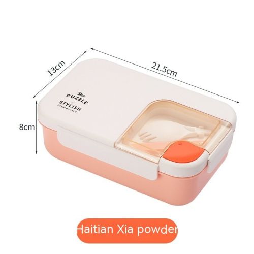 Square Compartment Lunch Lunch Box Canteen Plastic Lunch Box Microwaveable Heating