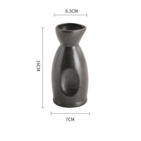 jaCreative Japanese Household Ceramic Baijiu Pot (Option: Black-Large)