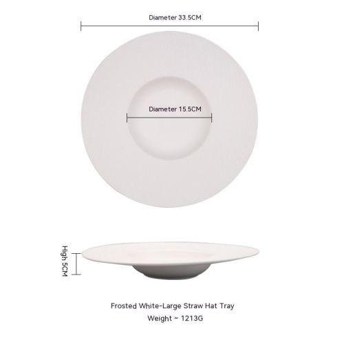 Western-style Creative Wide-brimmed Frosted Ceramic Plate