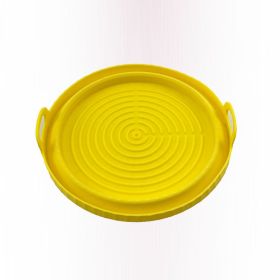 2 Pcs Food Grade Silicone Easy Cleaning Air Fryer Liners Reusable Air Fryer Silicone Pot Food Safe Air Fryer Oven Accessories Replacement for Flammabl (Color: Yellow)