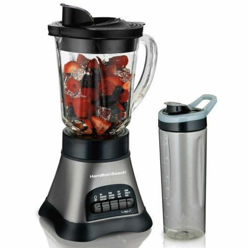 Hamilton Beach Wave Crusher Blender with 40oz Glass Jar and Blend-in Travel Jar Black Hamilton Beach Wave Crusher Blender with 40oz Glass Jar and Blend-in Travel Jar Black